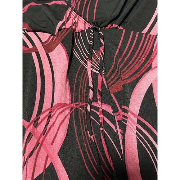 Y2K MKM Designs Ruched Pink & Black Swirl Stretch Top, Size Medium - Picture 6 of 6